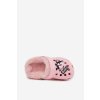 Penové Detské přezůvky zateplené s kožušinou s připínáky ružové cerelle / PP7589 L.PINK (Veľkosť 26)
