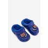 Penové Detské papuče zateplené s kožušinou s prackami tmavo modré cerelle / PP7589 ROYAL BLUE (Veľkosť 24)