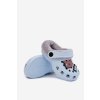 Penové Detské žabky s kožušinkou s prackami modré cerelle / PP7589 L.BLUE (Veľkosť 24)