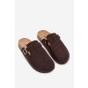 Pánské papuče s remienkom čokoládovo hnedé luvan / MCT255084-13 BROWN (Veľkosť 40)