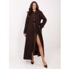 Dámsky kabát farba tmavo-hnedá kód IT-PL-97035.08P : na temu obdobie Jeseň / zima (Farba Tmavo-hnedá, Veľkosť ONE SIZE)
