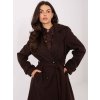 Dámsky kabát farba tmavo-hnedá kód IT-PL-97035.08P : na temu obdobie Jeseň / zima (Farba Tmavo-hnedá, Veľkosť ONE SIZE)