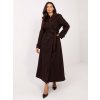 Dámsky kabát farba tmavo-hnedá kód IT-PL-97035.08P : na temu obdobie Jeseň / zima (Farba Tmavo-hnedá, Veľkosť ONE SIZE)