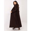 Dámsky kabát farba tmavo-hnedá kód IT-PL-97035.08P : na temu obdobie Jeseň / zima (Farba Tmavo-hnedá, Veľkosť ONE SIZE)
