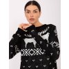 Dámsky sveter farba Čierna kód MI-SW-19128.34 (Farba Čierna, Veľkosť ONE SIZE)