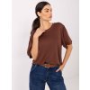Dámska blúzka basic hnedá MJ-BZ-H1408.53 (Farba Hnedá, Veľkosť ONE SIZE)