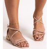Ploché sandále zdobené zirkónmi Eusania GD-DO-161 CHAMPAGNE 38 - GM (Veľkosť 37)