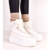 Dámske členkové topánky biele kód ZH15 - GM ZH15 WHITE 38 - GM (Veľkosť 38)