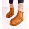 Hnedé nízke dámske snehule s elastickou vsadkou Nancey B2107 CAMEL (Veľkosť 38)