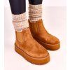 Hnedé nízke dámske snehule s elastickou vsadkou Nancey B2107 CAMEL (Veľkosť 38)