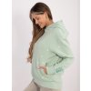 Dámska pistáciová športová mikina s kapucňou D10618BC02834A3 (Farba Pistáciová, Veľkosť XXL)