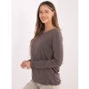 Dámska blúzka s dlhým rukávom sivo-béžová RV-BZ-A-160.19P (Farba Sivo-béžová, Veľkosť ONE SIZE)