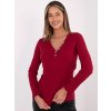 Dámska blúzka s dlhým rukávom bordová RV-BZ-A1045.99 (Farba Bordová, Veľkosť S/M)