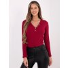 Dámska blúzka s dlhým rukávom bordová RV-BZ-A1045.99 (Farba Bordová, Veľkosť S/M)