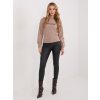 Dámska blúzka s dlhým rukávom tmavo-béžová RV-BZ-A1051.96 (Farba Tmavo-béžová, Veľkosť S/M)
