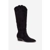 z eko semišu čižmy Dámske na podpätku čierne jenaya / 1139 BLACK (Veľkosť 36)