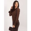 Dámska blúzka s čipkou hnedá IT-BZ-9950.79 (Farba Hnedá, Veľkosť ONE SIZE)