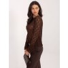 Dámska blúzka s čipkou hnedá IT-BZ-9970.97 (Farba Hnedá, Veľkosť ONE SIZE)