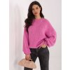 Dámsky sveter farba Tmavo-ružová kód MI-SW-1909.68 (Farba Tmavo-ružová, Veľkosť ONE SIZE)
