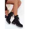 Boty Pracovní S Bižuterními Doplňky Zateplené z eko semišuové Černé Miryssa (Veľkosť 36)