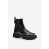 Lakové boty s zipem na kotníku černé Groesta (Veľkosť 36)