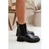 Lakové boty s zipem na kotníku černé Groesta (Veľkosť 36)