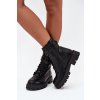 Dámské Boty Pracovní S Ozdobným Páskem Zateplené Eko Kůže Černé Selita (Veľkosť 36)