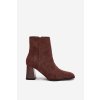 Dámské Boty Z z eko semišue Na Podpatku Se Zipem Hnědé Zelita (Veľkosť 40)