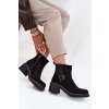 Dámské kotníkové boty na klocku s přezkou černé Nymera (Veľkosť 36)