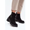 Dámské kotníkové boty na klocku s přezkou černé Nymera (Veľkosť 36)