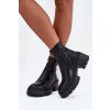 Dámské kotníkové boty na masivním podpatku a platformě Eko kůže Černé Elvianne (Veľkosť 39)
