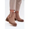 Dámské kotníkové boty na podpatku zateplené béžové Zelia (Veľkosť 36)