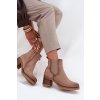 Dámské kotníkové boty na podpatku zateplené béžové Zelia (Veľkosť 36)