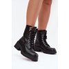 Dámské workery kotníkové boty na klínku zateplené s písmenem F černé Lurina (Veľkosť 36)
