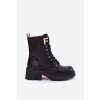 Dámské workery kotníkové boty na klínku zateplené s písmenem F černé Lurina (Veľkosť 36)