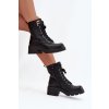 Dámské workery kotníkové boty na klínku zateplené s písmenem F černé Lurina (Veľkosť 36)