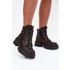 Kožené dámské kotníčkové boty s ozdobou zateplené Artiker 57C2084 Černo-zlaté (Veľkosť 36)