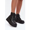 Kožené zateplené dámské kotníkové boty na platformě Vinceza 66803 Černé (Veľkosť 36)