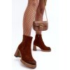 Kůže Botky Dámské Na Sloupku Hnědé Lemar Remilda (Veľkosť 37)