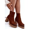 Kůže Botky Dámské Na Sloupku Hnědé Lemar Remilda (Veľkosť 37)