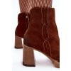 Kůže Botky Dámské Na Sloupku Hnědé Lemar Remilda (Veľkosť 37)