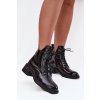Lakované zateplené dámské boty na platformě Vinceza 58602 černé (Veľkosť 36)