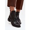 Vytápěné kožené dámské boty s ozdobným detailem černé Briselda (Veľkosť 36)