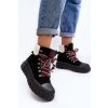 Zateplené boty trapery na tlusté podrážce černé Ralotta (Veľkosť 36)