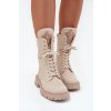 Zateplené boty worker s ozdobou béžové Kelilea (Veľkosť 36)