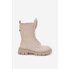 Zateplené boty worker s ozdobou béžové Kelilea (Veľkosť 36)