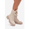 Zateplené boty worker s ozdobou béžové Kelilea (Veľkosť 36)
