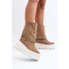 Zazoo 3410 Semišové Dámské Boty Na Masivní Platformě Bežové (Veľkosť 39)
