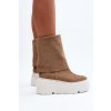Zazoo 3410 Semišové Dámské Boty Na Masivní Platformě Bežové (Veľkosť 39)