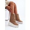 Zazoo 3410 Semišové Dámské Boty Na Masivní Platformě Bežové (Veľkosť 39)